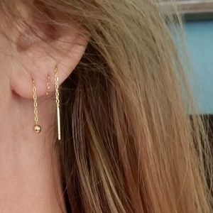 Minimalist Gold Threader Tassle Earrings